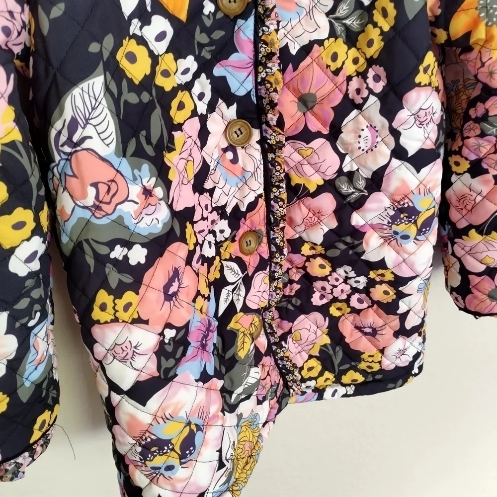 James ascher Sherpa Fleece Lined Ruffle Trim Kayla Jacket sz S - Picture 3 of 7